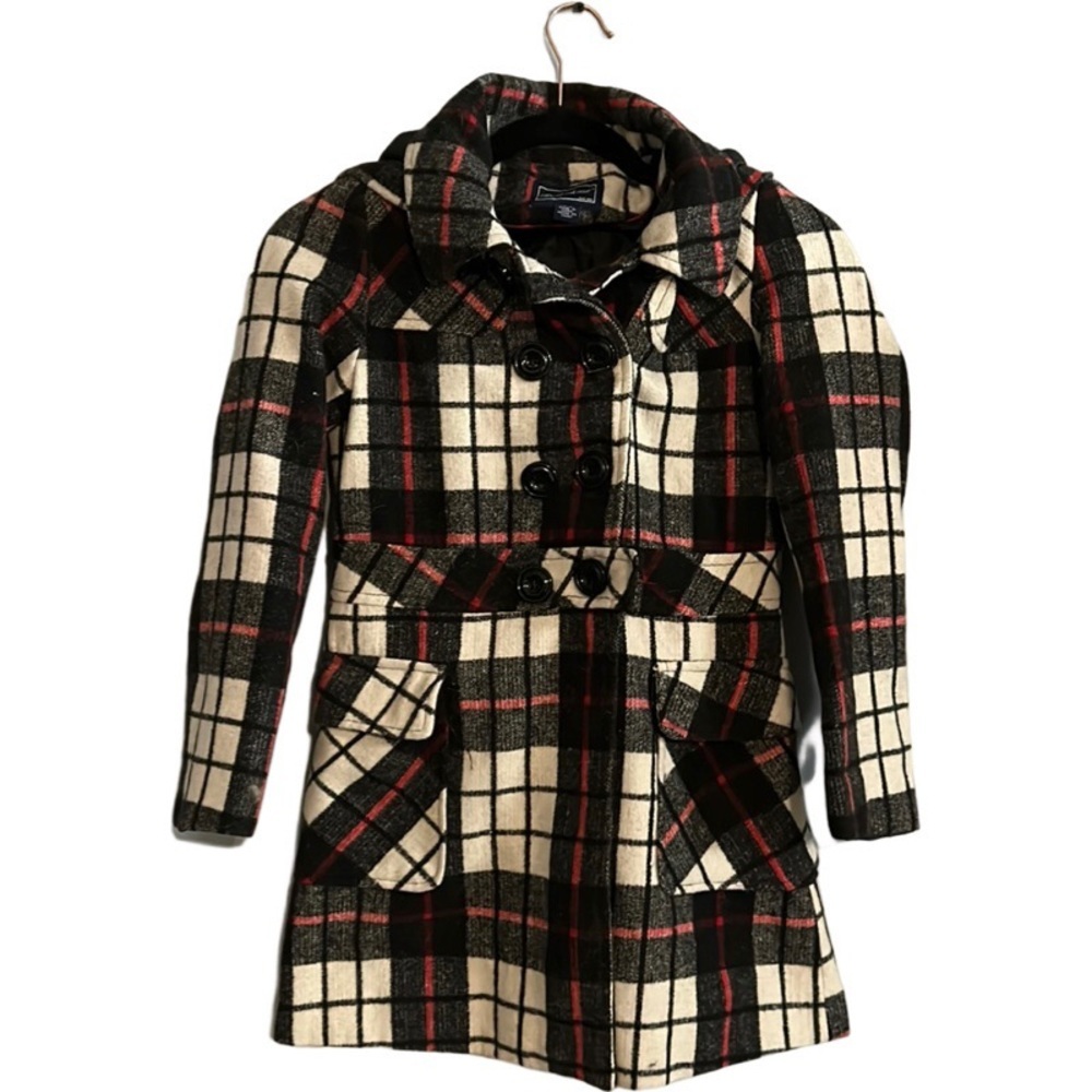 Rothschild Girls Tartan Plaid Button Coat size 10/12